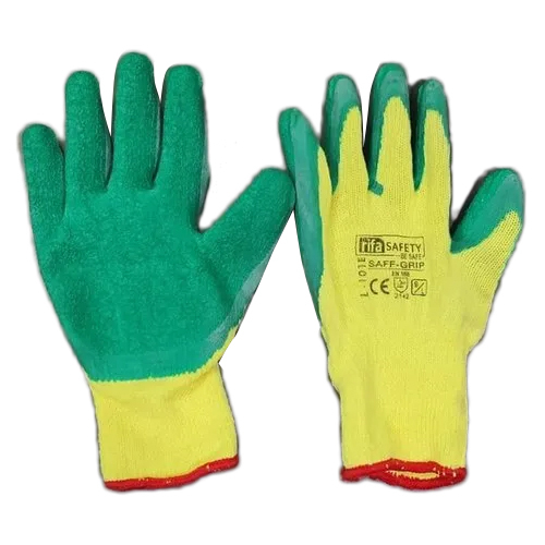 Industrial Latex Hand Glove - Multicolor Full Finger Gloves | Designed for Industrial Use Flexible Fit Durable Material