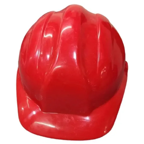 Head Safety Helmet - Plastic Material, All Size, Red Color | Workplace Security Purpose, Durable Design for Enhanced Protection