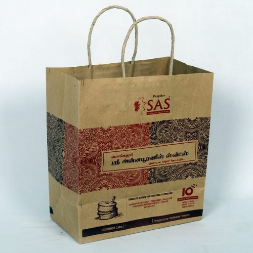 Brown Printed Paper Bag