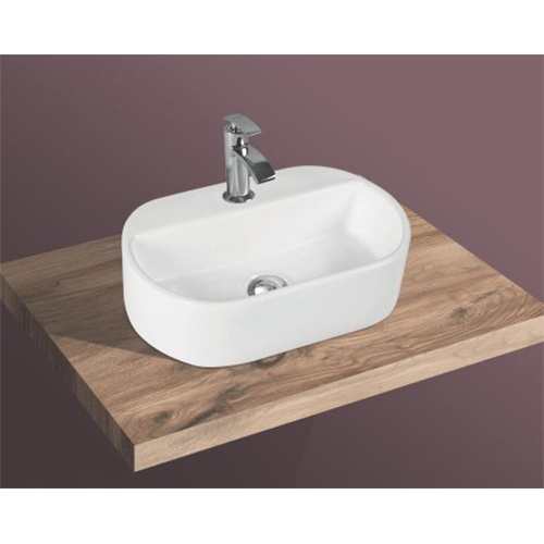 White Lecto-3014 Ceramic Table Top Water Basin