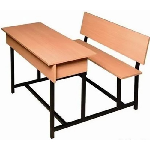 Brown-Black Two Seater Bench Desk