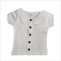 Girls Aop Print Cotton Jersey Dress - White, Modern Style With Cool Dry Feature And Printed Pattern