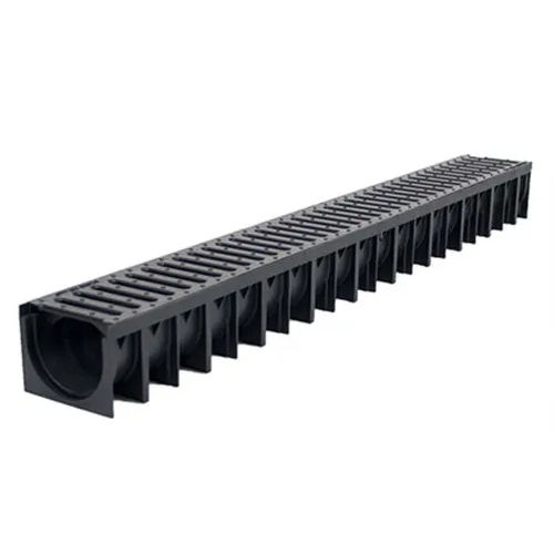 Black Drainco Hdpe Drain Channel With Galvanised Iron Grating
