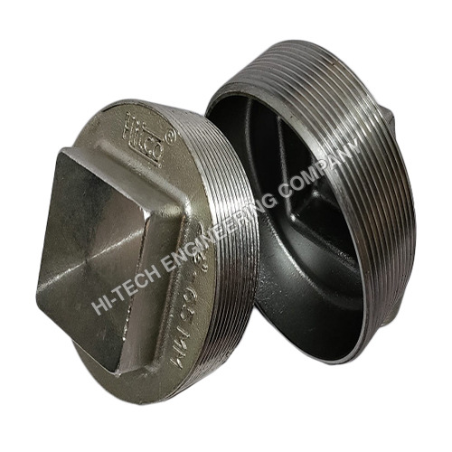 Stainless Steel Male Square Plug - Color: Silver