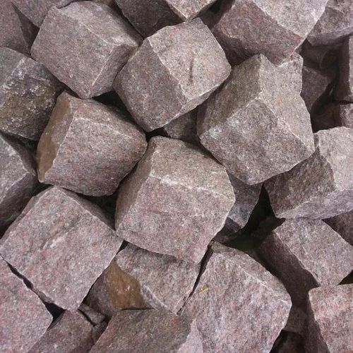 Factory Supply Natural Manga Red Granite Cobbles And Cube Stones For Driveways Pathways Outdoor Pavers Granite Setts Application: Park