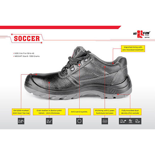 Black Soccer Safety Shoes