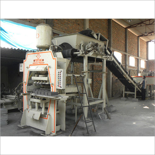 Grey Automatic Fly Ash Bricks Press Plant