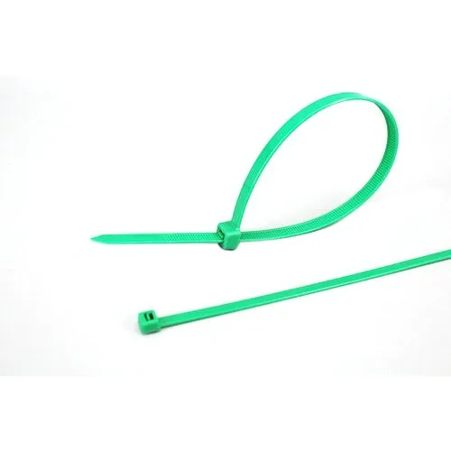 Green Plastic Cable Tie - Industrial Use, White Jacket Color | Durable Design for Secure and Reliable Cable Management