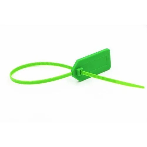 Tag Cable Tie - Durable Green Design | Tamper-Evident Security, Easy Pull & Lock Mechanism, Ideal for Industrial Applications