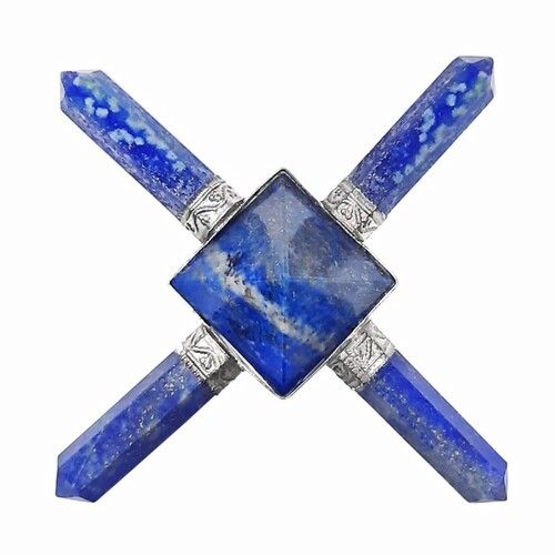 Natural Lapis Lazuli Crystal Gemstone 4 Point Pyramid Energy Generator