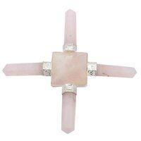 Natural Rose Quartz Crystal Gemstone 4 Point Pyramid Energy Generator