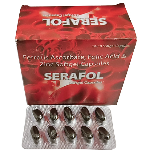 Ferrous Ascorbate Folic Acid And Zinc - Softgel Capsules Adult General Medicine for Enhanced Nutritional Support at Room Temperature
