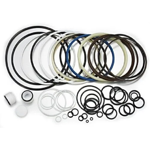 Rock Breaker Seal Kit - Round Size | Black and White Color , Industrial-Grade Durability