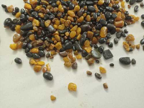 Round smaller 3-6 mm yellow and black mix high polished gravels stone with breliant attractive architectural