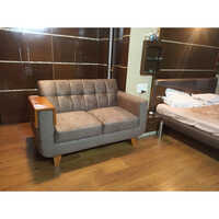 Two Seater Sofa Set - Fabric, Wooden Frame | Modern Indian Style, Durable Design, 5-year Warranty