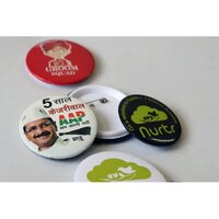 Metal Button Badge - Plastic With Printed Fabric, 44mm Round, Multicolor Design, Custom Logo, Metal Pin Type