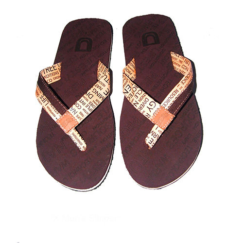 Black Udiix Mens Brown Slippers