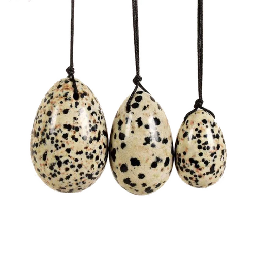 Natural Dalmatian Jasper Gemstone Yoni Massage Eggs for Kegel Exercise For Women Use