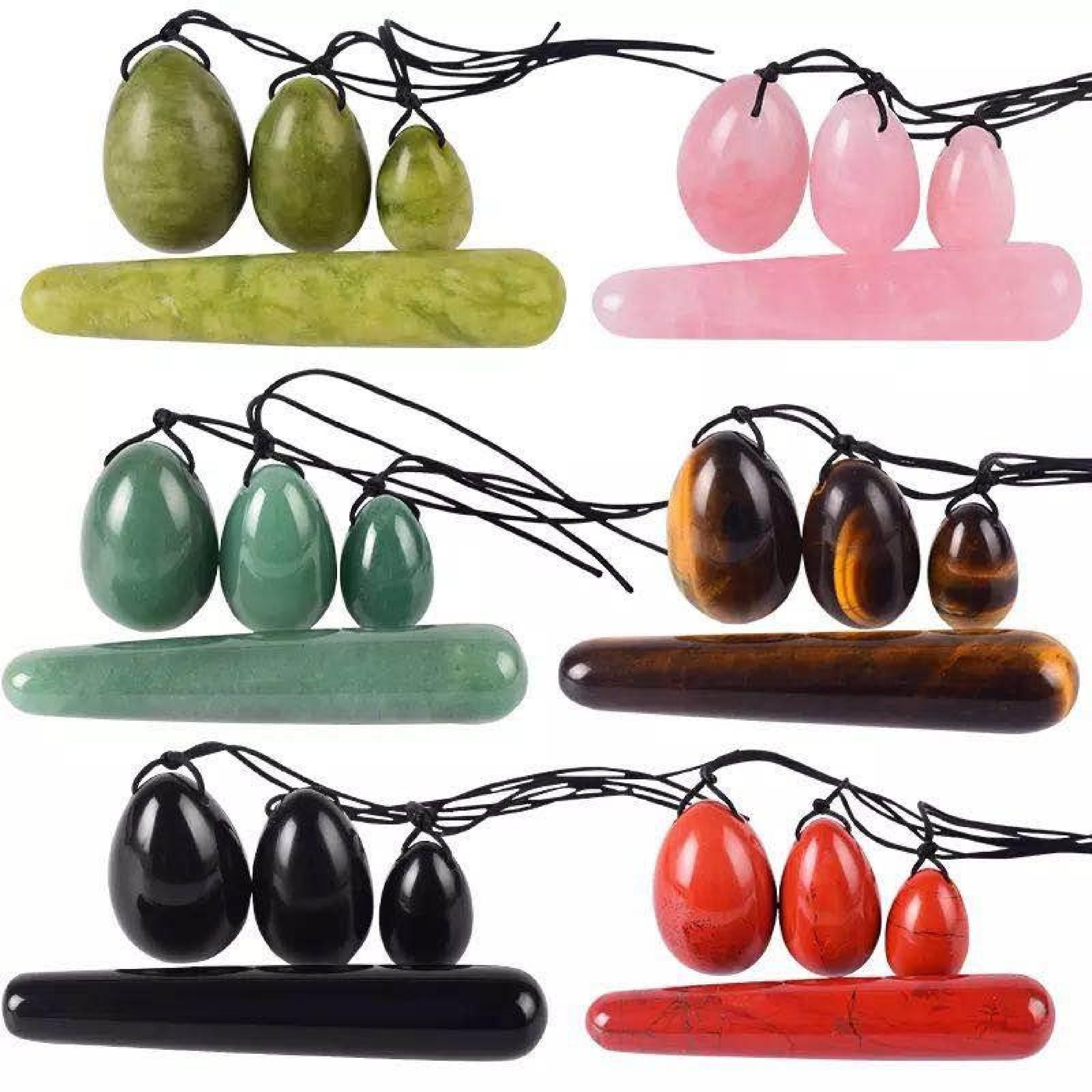 Natural Green Aventurine Gemstone Yoni Massage Eggs for Kegel Exercise For Women Use