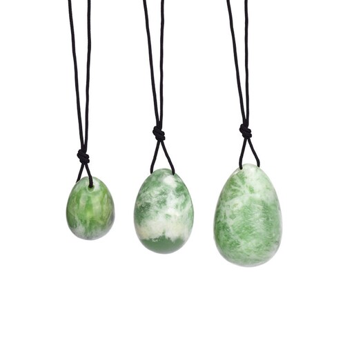 Natural Green Jade Stone Gemstone Yoni Massage Eggs for Kegel Exercise For Women Use