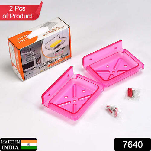 Pink Color 7640 Square Soap Dish