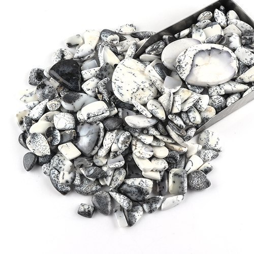 White Mix Natural Dendritic Agate Cabochons Stones