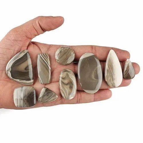 Natural Flint Stone Gemstone Plain Cabochon