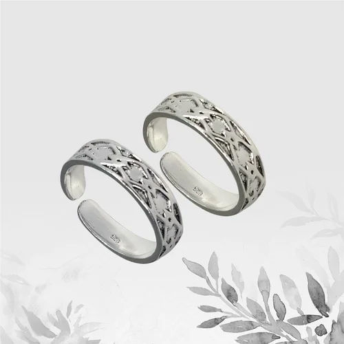 925 Sterling Silver Oxidized Toe Ring Size: Standard