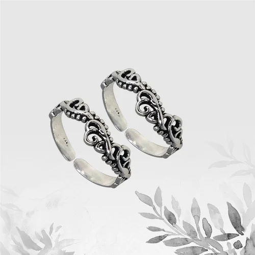 925 Sterling Silver Oxidized Traditional Toe Ring