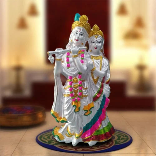 999 Hollow Silver Radha krishna Statue