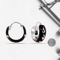 925 Sterling Silver Enamel Round Loop Earrings - 10mm-24mm Size, Lightweight 0.200g-3g Weight | Elegant Design For Women