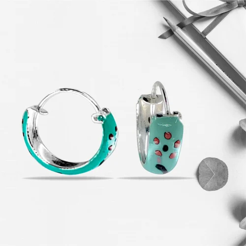 925 Sterling Silver Enamel Earrings