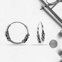 925 Sterling Silver Oxidize Earrings - 10 Mm - 24 Mm Size, Silver Color | Lightweight 0.200 Gm To 2 Gm, Designed For Women