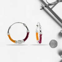 925 Sterling Silver Enamel Earrings - Size 10 Mm To 24 Mm, Multi Color, Weight 0.200 Gm To 3 Gm | Perfect Casual Jewelry For Women