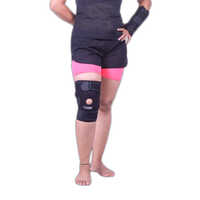 Neoprene Hinge Knee Support - Polyester Blend, Non Stretchable, Black | Handwash Care, Disposable Design, Unisex Usage