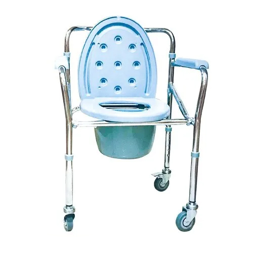 K-Care Stainless Steel Patient Commode Wheelchair