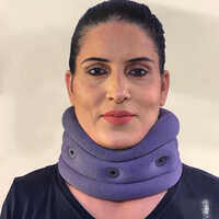Cotton Soft Cervical Collar - Cotton & Polyester Blend | Medium Density Foam, Hand Wash Only, Supports Neck, Available In S, M, L, Xl Sizes, Grey Color