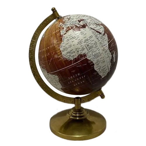 Durable Brown And Golden World Globe