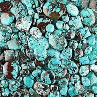 Natural Blue Mixed Tibetan Turquoise Cabochons Cut Gemstone