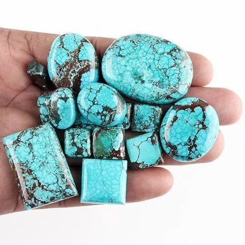 Natural Blue Mixed Tibetan Turquoise Cabochons Cut Gemstone