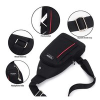 0322  BLACK WATERPROOF ANTI THEFT CROSSBODY FANNY PACK WAIST BAG