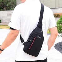 0322  BLACK WATERPROOF ANTI THEFT CROSSBODY FANNY PACK WAIST BAG