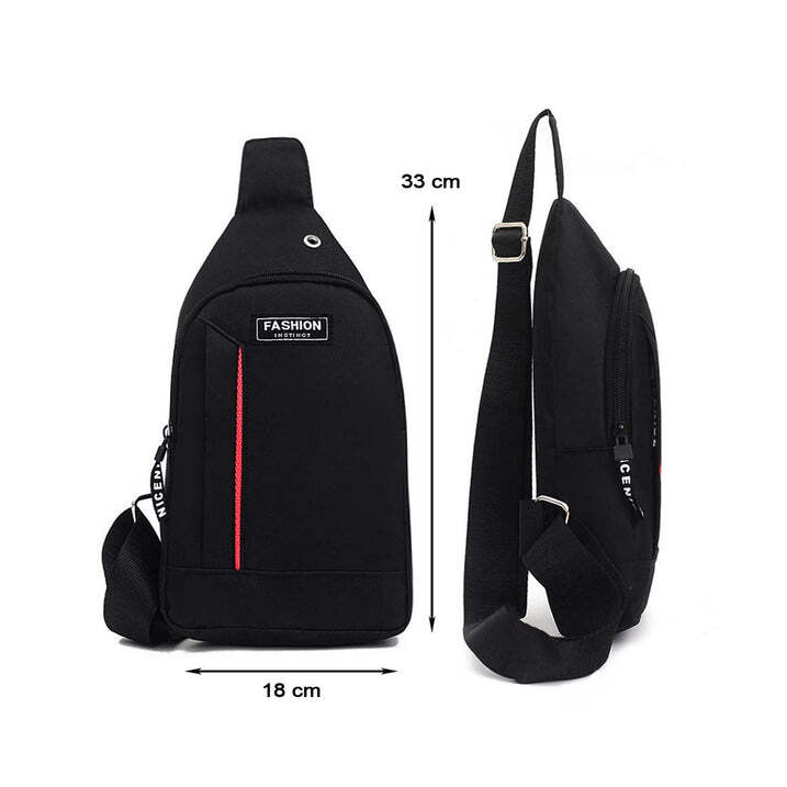 0322  BLACK WATERPROOF ANTI THEFT CROSSBODY FANNY PACK WAIST BAG
