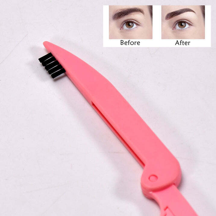 6648 3 IN 1 FOLDABLE EYEBROW BRUSH AND LASH COMB