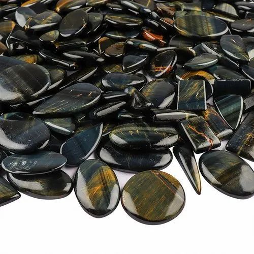 Natural Black Tiger Eye Gemstone Plain Cabochon