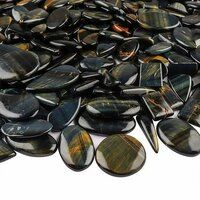 Natural Black Tiger Eye Gemstone Plain Cabochon