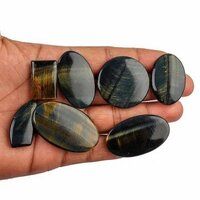 Natural Black Tiger Eye Gemstone Plain Cabochon