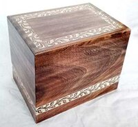 Brown Wooden Urn Box