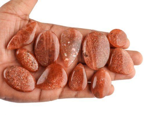 Natural Red Sunstone Plain Cabochon