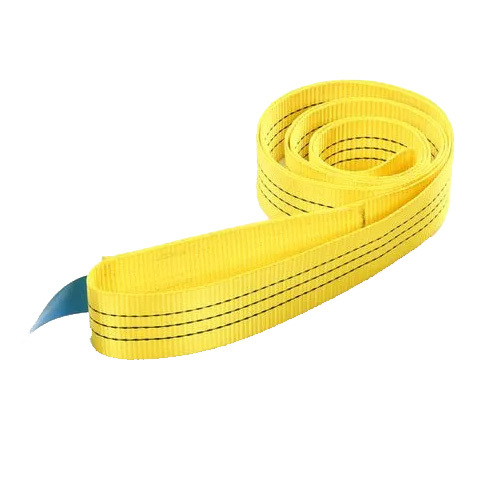 Flat Endless Lifting Slings - Polyester Material, Thickness Up to 10 mm, Elongation 3-7%, Yellow Color, Flat Shape, Industrial Usage